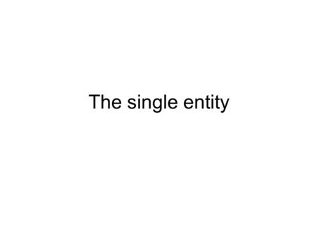 The single entity. Modeling reality A database must mirror the real world if it is to answer questions about the real world Data modeling is a design.