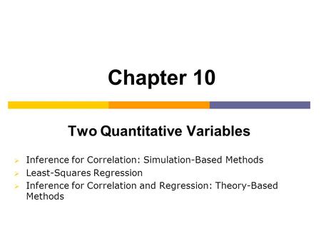 Two Quantitative Variables