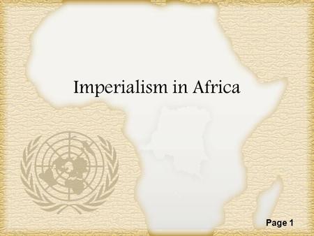 Imperialism in Africa.