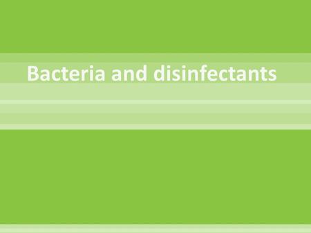  Research Question: Which products work best to disinfect my kitchen table?  Hypothesis: If I use vinegar and water on a table then there will be fewer.