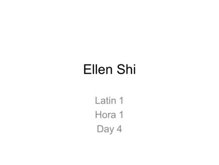 Ellen Shi Latin 1 Hora 1 Day 4. Poseidon God of the sea, rivers, flood, drought, earthquakes, and horses Latin: Poseidon Greek: Neptunus, Neptune Parents: