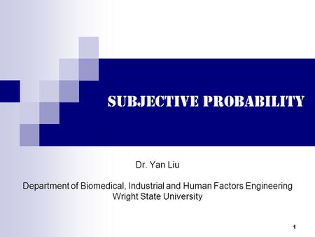 Subjective Probability