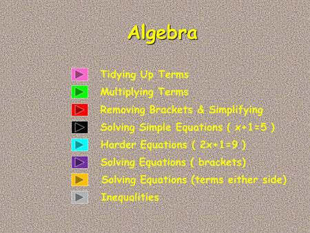 Algebra Tidying Up Terms Multiplying Terms