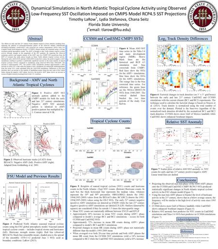 Dynamical Simulations in North Atlantic Tropical Cyclone Activity using Observed Low-Frequency SST Oscillation Imposed on CMIP5 Model RCP4.5 SST Projections.