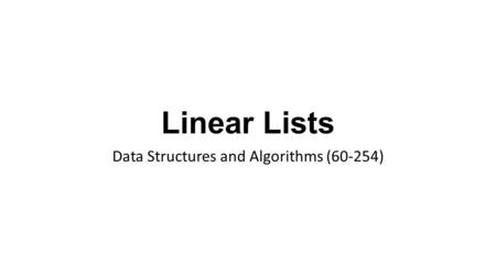 Data Structures and Algorithms (60-254)