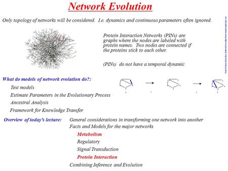 Network Evolution What do models of network evolution do?: 12 34 5 12 34 5 12 34 5 0 t1t1 t2t2 T Overview of today’s lecture: General considerations in.