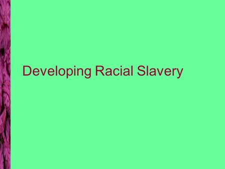 Developing Racial Slavery. Portuguese in Africa First Europeans to explore African coast –begin in early 1400s –searching for route to India First Europeans.