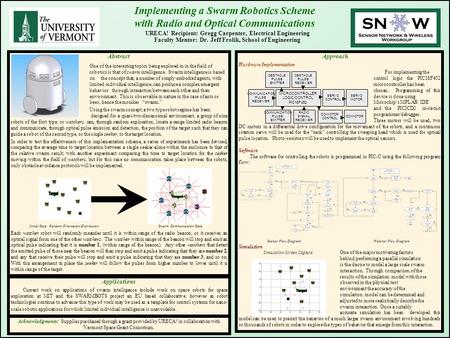 Implementing a Swarm Robotics Scheme with Radio and Optical Communications Abstract One of the interesting topics being explored in in the field of robotics.