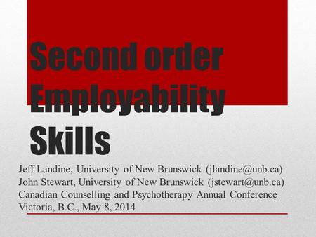 Second order Employability Skills