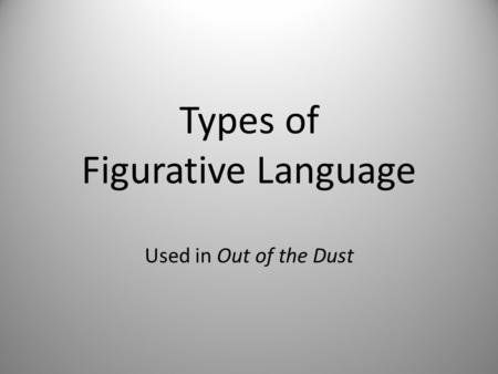 Types of Figurative Language