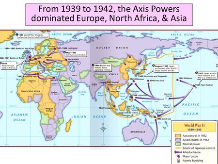 Germany used blitzkrieg tactics to dominate Eastern & Western Europe