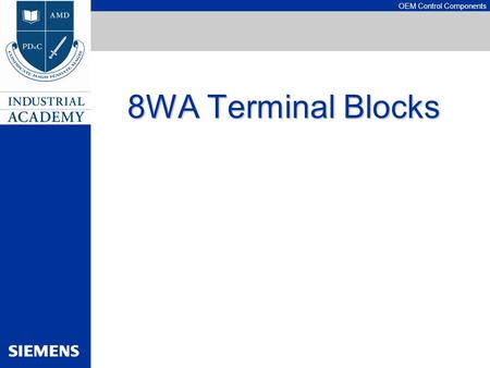 OEM Control Components 8WA Terminal Blocks. OEM Control Components 8WA Terminal Blocks November 2006 2 What is a Terminal Block? Introduction.