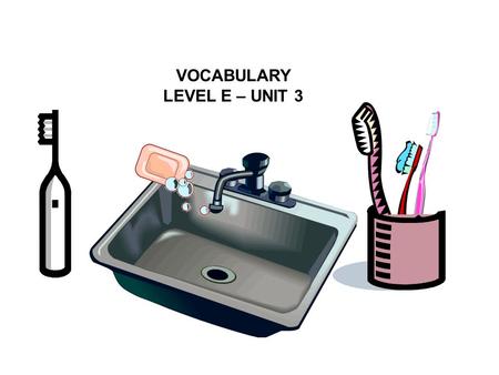 VOCABULARY LEVEL E – UNIT 3.