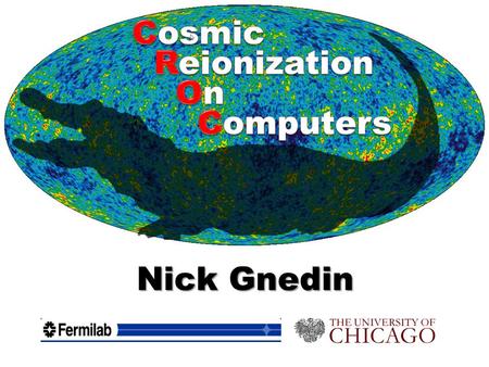 Nick Gnedin. Epigraph Why is reionization interesting? I think the way to think about it is that it was the last time when most baryons got together and.