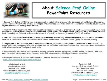 About Science Prof OnlineScience Prof Online PowerPoint Resources Science Prof Online (SPO) is a free science education website that provides fully-developed.