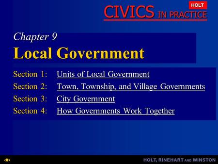 Chapter 9 Local Government