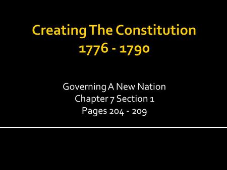 Creating The Constitution