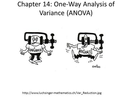 Chapter 14: One-Way Analysis of Variance (ANOVA)