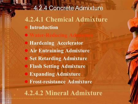 Chemical Admixture Mineral Admixture