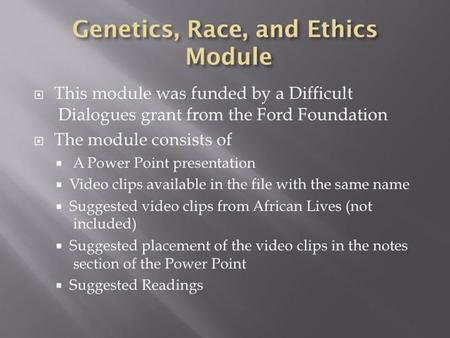  Schwartz, R. S. 2001. “Racial Profiling in Medical Research.” New England Journal of Medicine 344(18): 1392 – 1393.  Winker, M. A. 2004. “Measuring.