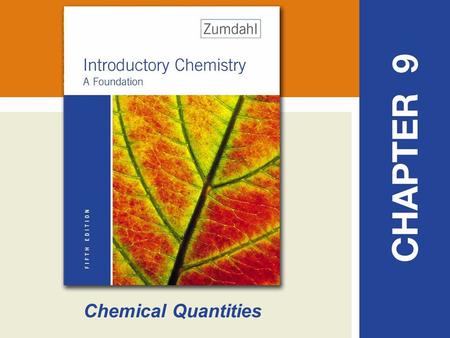 Chemical Quantities. Copyright © Houghton Mifflin Company.All rights reserved. 9–29–2 Environmental scientists testing pond water for industrial pollutants.