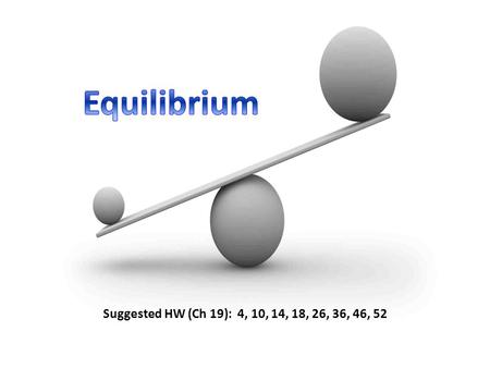 Introduction To Dynamic Chemical Equilibria (Ch 19)