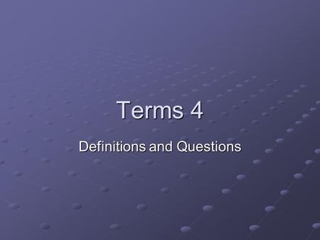 Terms 4 Definitions and Questions. Motherboard The main board of a computer, usually containing the circuitry for the central processing unit, keyboard,