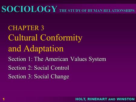 CHAPTER 3 Cultural Conformity and Adaptation