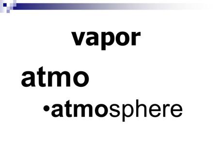 Vapor atmo atmosphere. idea ideo ideology idealism.