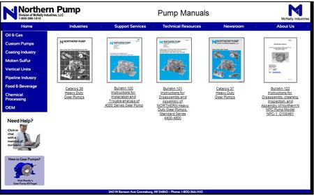 Catalog 39 Heavy Duty Gear Pumps Bulletin 100 Instructions for Installation and Trouble analysis of 4000 Series Gear Pump Bulletin 101 Instructions for.