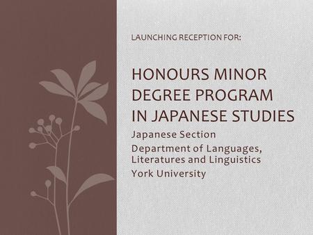 Department of Languages, Literatures and Linguistics York University