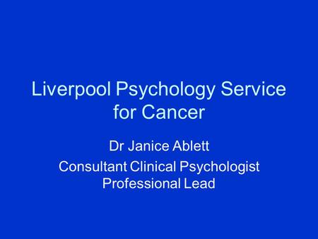 Liverpool Psychology Service for Cancer