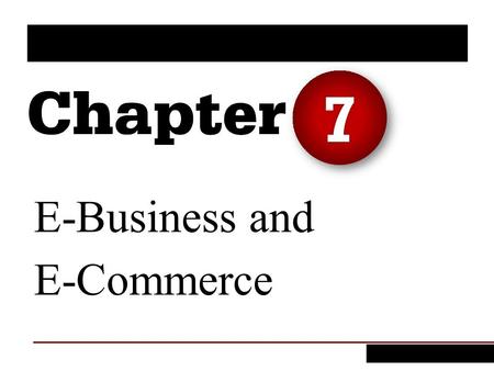 E-Business and E-Commerce