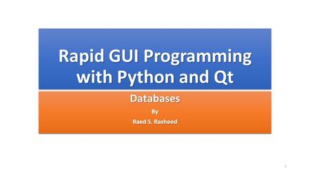 Rapid GUI Programming with Python and Qt