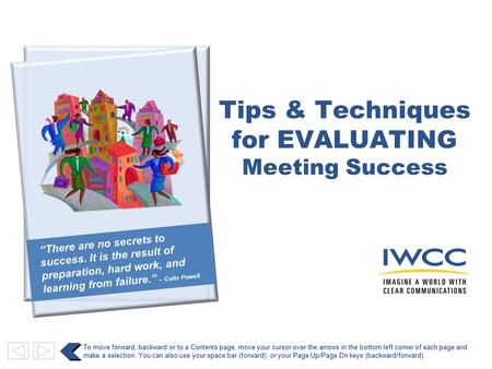 for EVALUATING Meeting Success