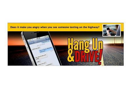 Distracted Driving There are three main types of distraction: · Visual - taking your eyes off the road · Manual - taking your hands off the wheel ·