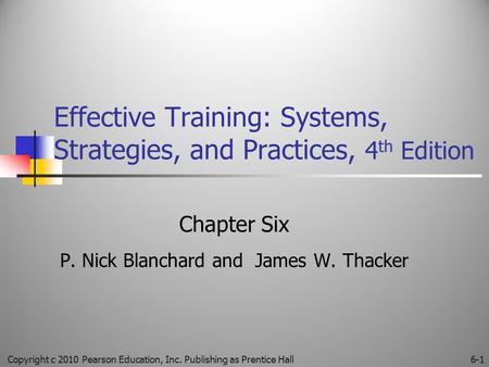 Effective Training: Systems, Strategies, and Practices, 4th Edition