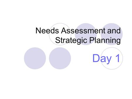 Needs Assessment and Strategic Planning Day 1. Presented by Eileen Flanagan & Marcia Nedland On behalf of NYS Division of Housing & Community Renewal.