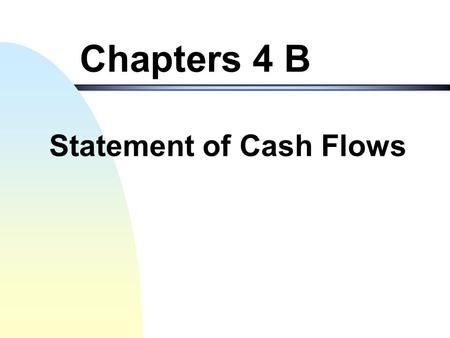 Statement of Cash Flows