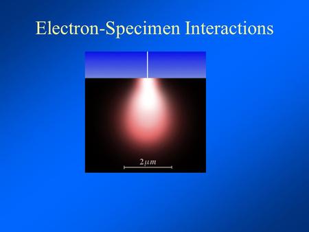 Electron-Specimen Interactions