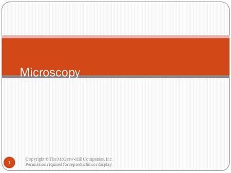 Copyright © The McGraw-Hill Companies, Inc. Permission required for reproduction or display. 1 Microscopy.