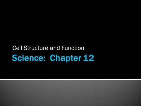 Cell Structure and Function. 12.1 Discovering Cells.