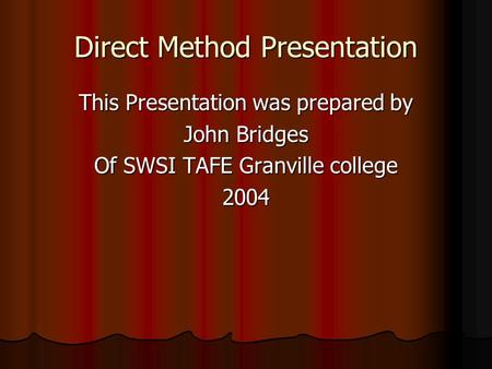 Direct Method Presentation