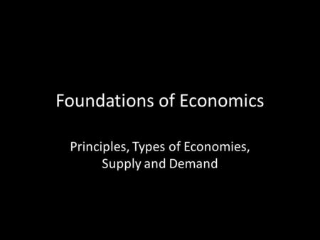 Foundations of Economics