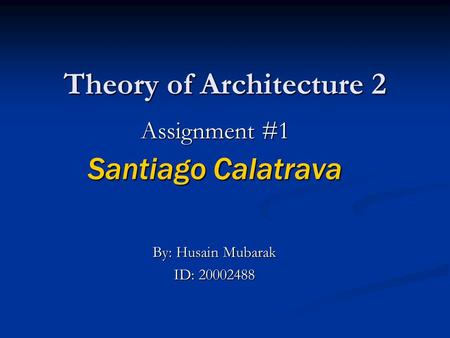 Theory of Architecture 2