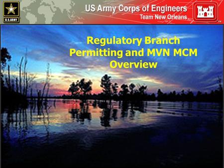 Permitting and MVN MCM Overview