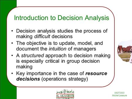 Introduction to Decision Analysis