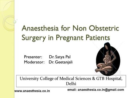 Anaesthesia for Non Obstetric Surgery in Pregnant Patients