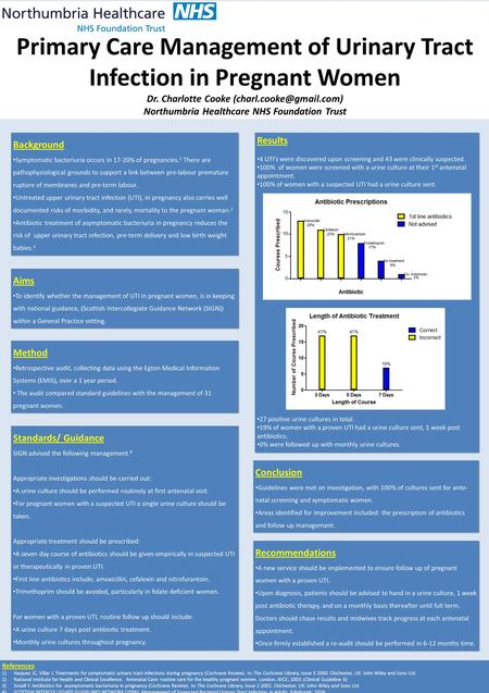 Primary Care Management of Urinary Tract Infection in Pregnant Women Dr. Charlotte Cooke Northumbria Healthcare NHS Foundation.