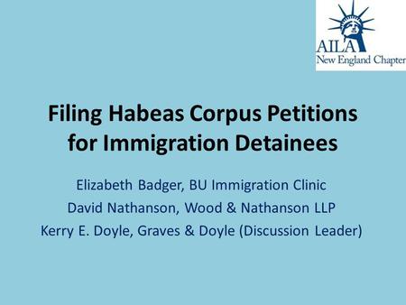 Filing Habeas Corpus Petitions for Immigration Detainees